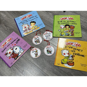 Dear God Kids Lot of 4 Books + Ornaments My Little Book Of Dear God Letters